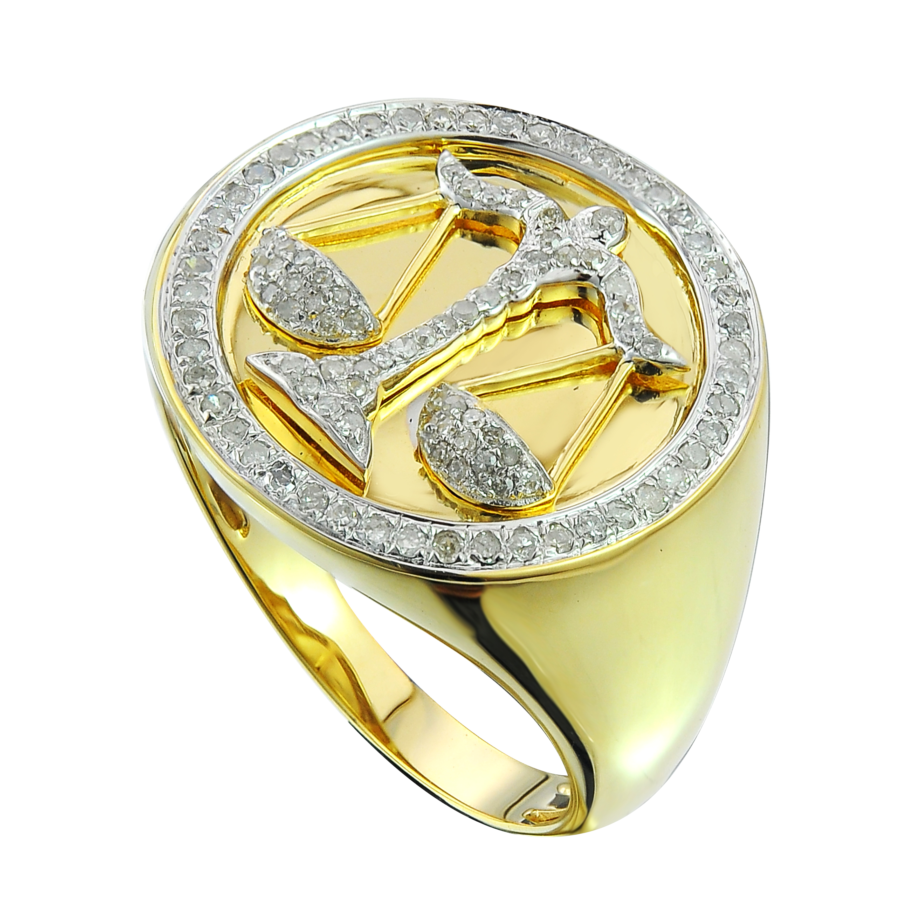 Diamond Scale of Justice Ring  0.39 ct. 10K Yellow Gold